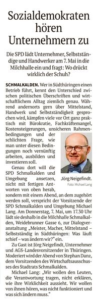 Artikel Freihes Wort, Ausgabe Schmalkalden-Meiningen am 07.05.2026